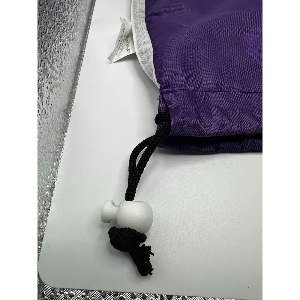 Purple Zebra Music Notes Drawstring Bag Kids Shoe Gym Bag Polyester